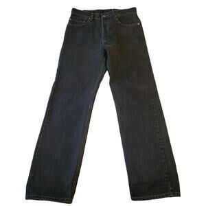 Vintage Levi's 505 Black Jeans 33x32 Regular Fit Straight Leg 90's Light Fade